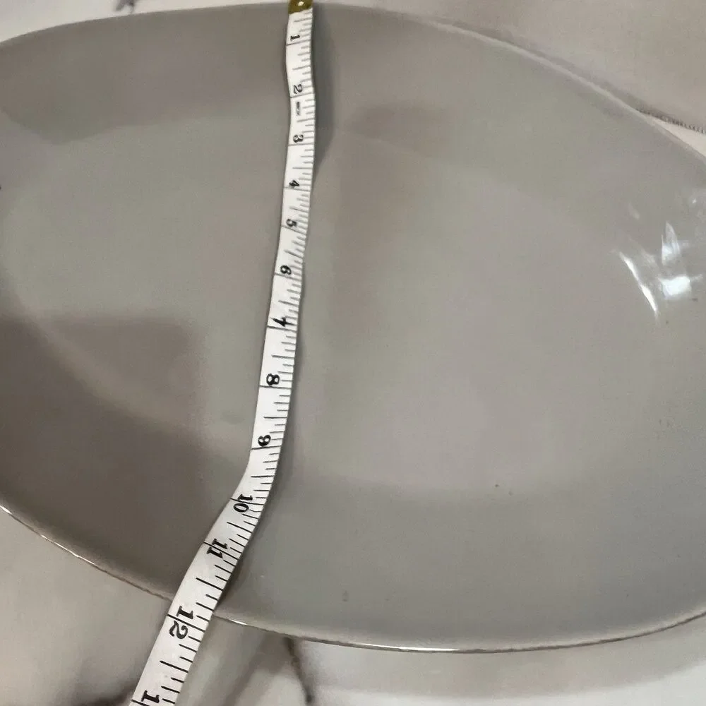 Crate & Barrel Gray Serving Platter Oval 16